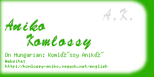 aniko komlossy business card